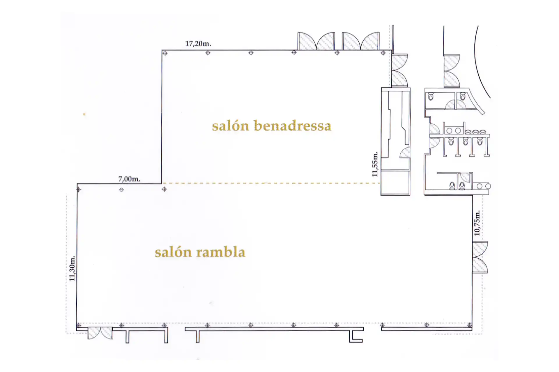 Plano Spacios Salon completo La Masísa Les Casotes